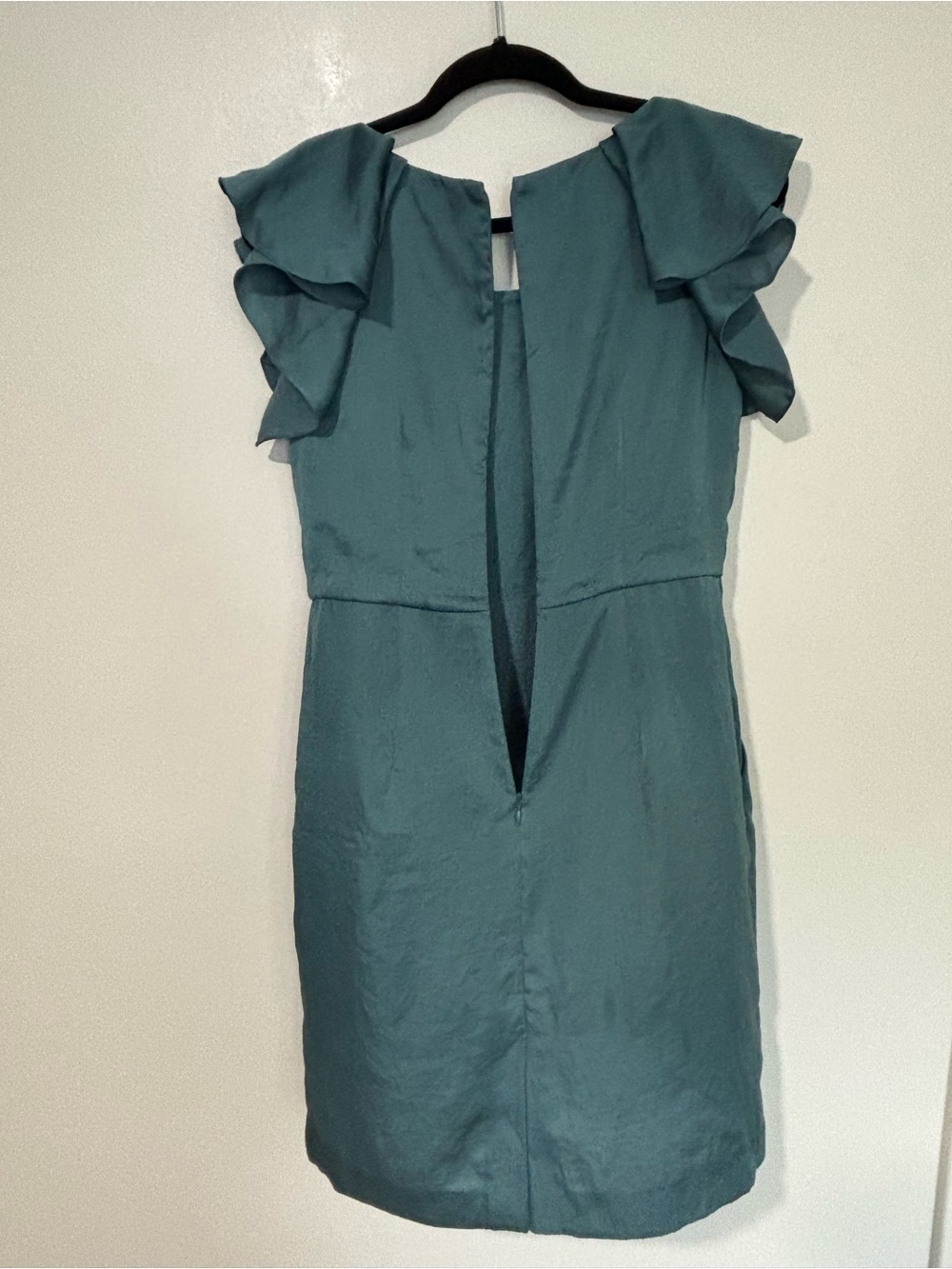 LOFT Teal Ruffle-Sleeve Mini Dress - Picture 4 of 13